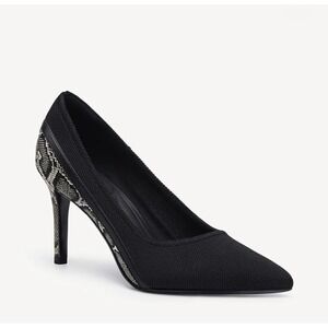 NWT Cosy Island Black & Snakeskin Pointed Toe Pumps Heels Size 9.5 retail $129